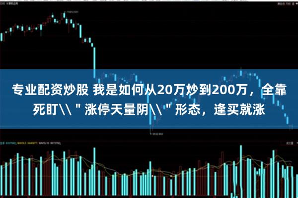 专业配资炒股 我是如何从20万炒到200万，全靠死盯\＂涨停天量阴\＂形态，逢买就涨